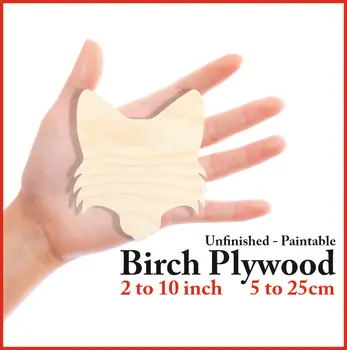 

Fox head Laser Cut Out Unfinished Wood Shape Craft Supply