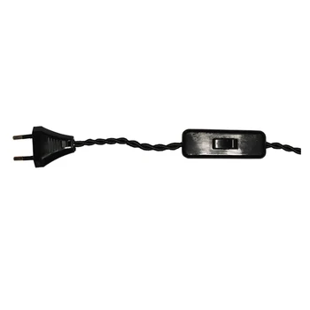 

Connection braided black silk 200cm switch and pin