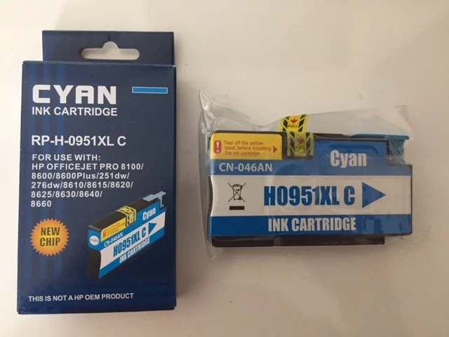 Для HP 951XL CYAN импортный эквивалентный картридж 276/251/8100/8600/8610/8620 268230248 | Компьютеры и