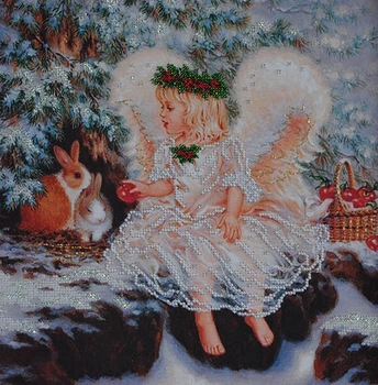 

B-556 set for embroidery with beads "" Angel zimoya ", 29*28 cm