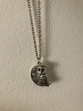 Colgante de búho con cadena de Metal para mujer y hombre, collar de cadena larga, Color Bronce Antiguo, 2 colores