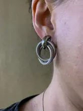 Nuevo México Clip en pendientes No perforado para mujeres Vintage de oro de la Declaración redondos de geometría auriculares joya Clip brinco femenino fiesta regalo