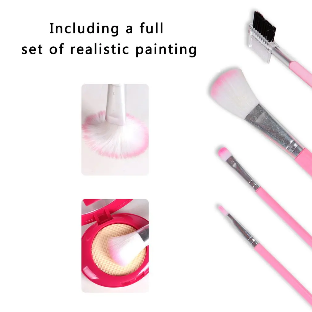 Kids Makeup Set Real Girl Makeup Kit With Portable Box Washable Kids Makeup Kit Eye Shadows Brush Lipstick Nail Polish Makeup
