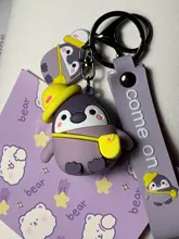 LLavero de muñeco de pingüino bonito de dibujos animados creativo coche personalizado llavero exquisito llavero correa de mano bolso adornos para el móvil