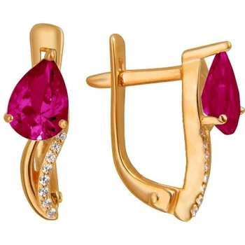 

Esthete earrings with corundum and cubic zirconia