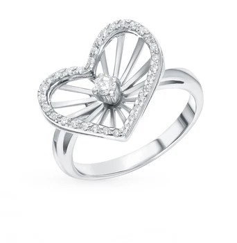 

Silver ring with cubic zirconia sunlight sample 925