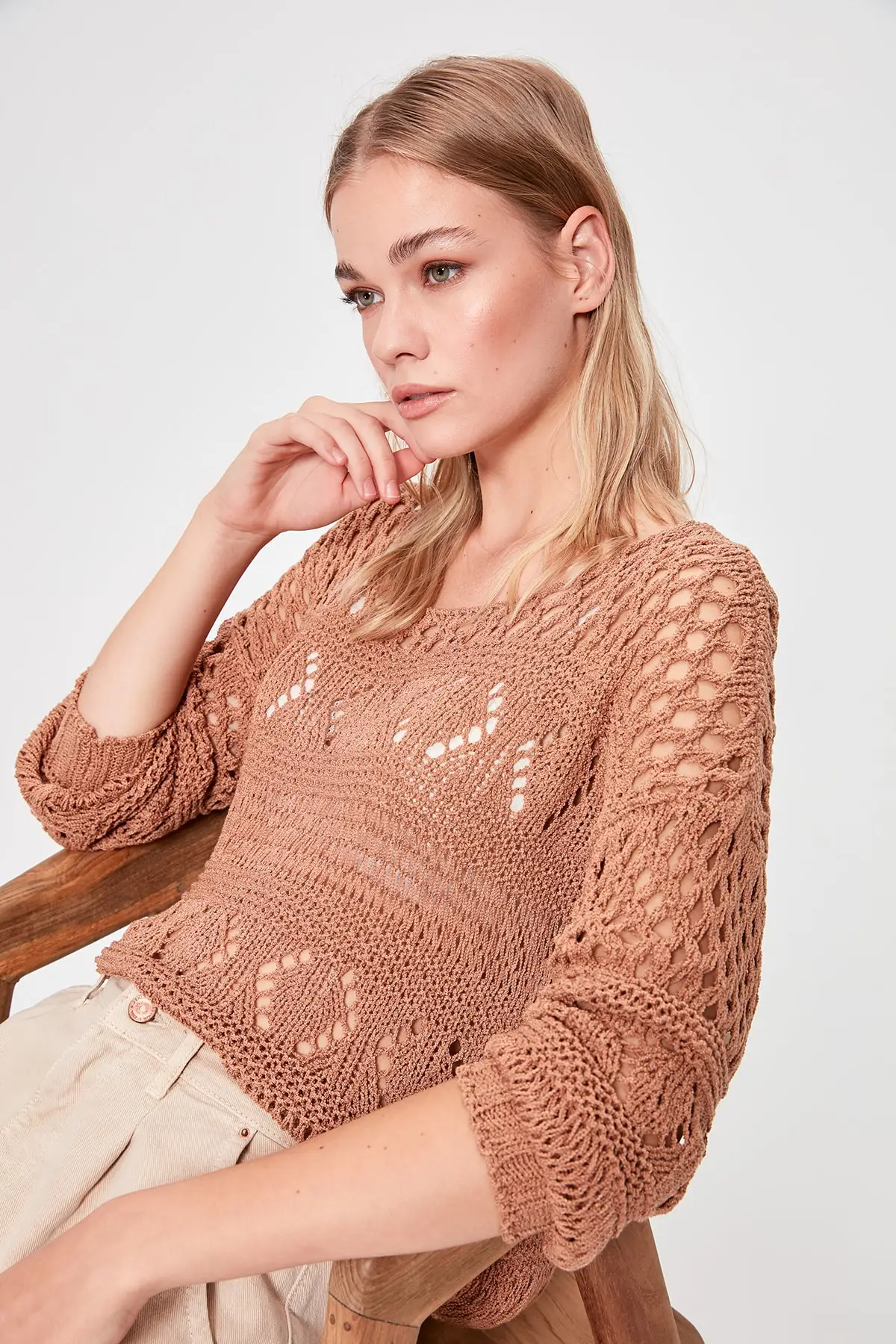 Trendyol клетчатый трикотажный свитер TWOAW20KZ0176 |