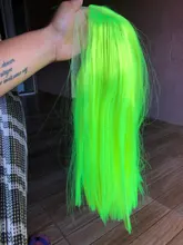 Peluca con malla Frontal de pelo lacio sintético Zesen 13*4 pelucas de Color degradado y Color verde peluca Frontal de encaje para mujer