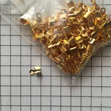 Unids/lote de 200 collares de pulsera, suministros de bricolaje, tapas de Clip de cuerda de cuero, Clip de punta, conectores de crimpado plegables para fabricación de joyas