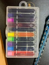 Paquete de caja de 10 unidades, pluma estilográfica de color, bomba Convertidora de recarga de tinta, cartuchos recarga para pluma de 3,4mm