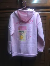 Sweatshirts Hooded Long-Sleeve Printed Female Thick Cute Cartoon Back Velvet