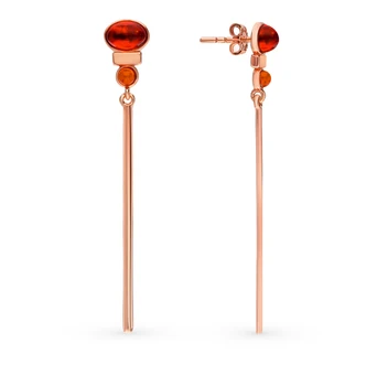 

Silver earrings with amber sunlight