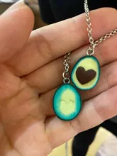 OATHYAN-colgantes de aguacate y fruta para mujer, collar de cadena larga con forma de corazón, joyería