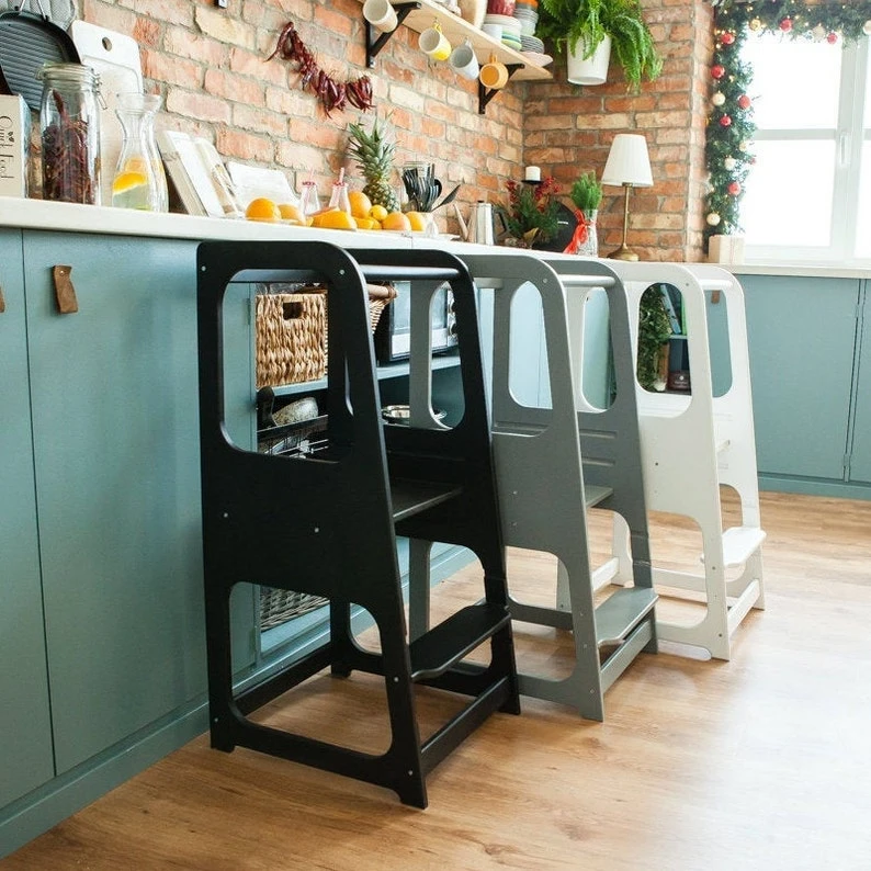 Kitchen Helper tower Kitchen stool Safety stool Toddler step stool Kid Step Stool Activity tower Montessori tower Stepping stool