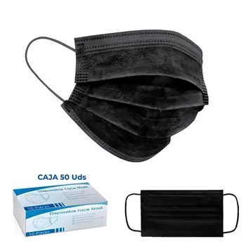

Box 50 x black Triple layer hygienic mask-disposable-fast delivery