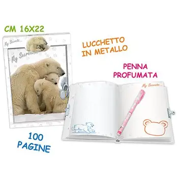 

Secret diary teddy bears with padlock metal and pen scented