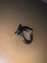 Retro Punk serpiente Anillo dragón para hombres y mujeres exagerado antiguo Color plateado anillos que se abren ajustables Anillo Hombre Bijoux