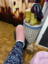 ASILETO-Zapatillas de casa de felpa para mujer, zapatos altos de interior, zapatillas planas de talla grande 45, para invierno