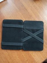 Cartera mágica de cuero para hombre, cartera pequeña con bolsillo para monedas, monedero, tarjetero, Clip para dinero en efectivo, 2021