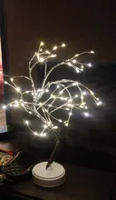 Night-Light Table-Lamp Battery-Operated Bedside Copper-Wire Tree Bedroom Home-Decoration