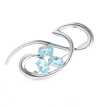 Silver brooch with Topaz SUNLIGHT test 925