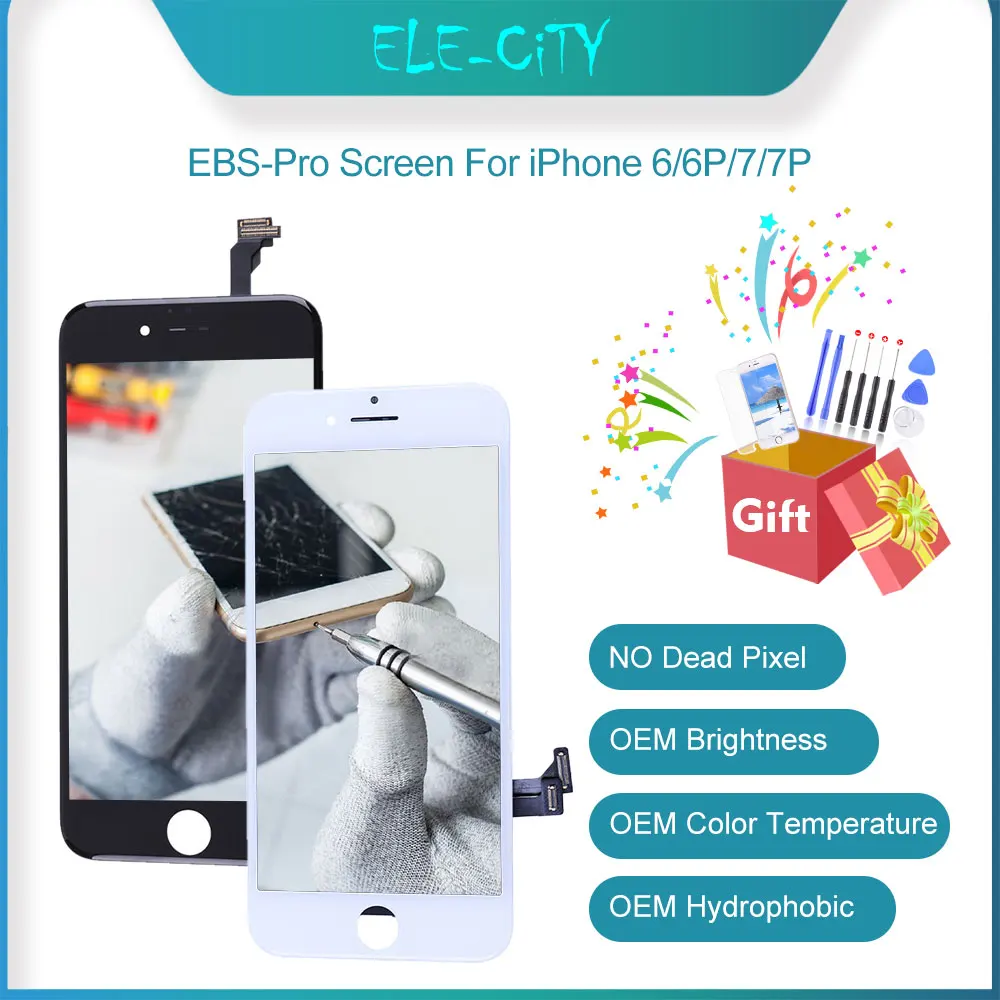 ЖК-дисплей с сенсорным экраном и дигитайзером в сборе для iPhone 7 6 Plus 6S EBS Pro запасные