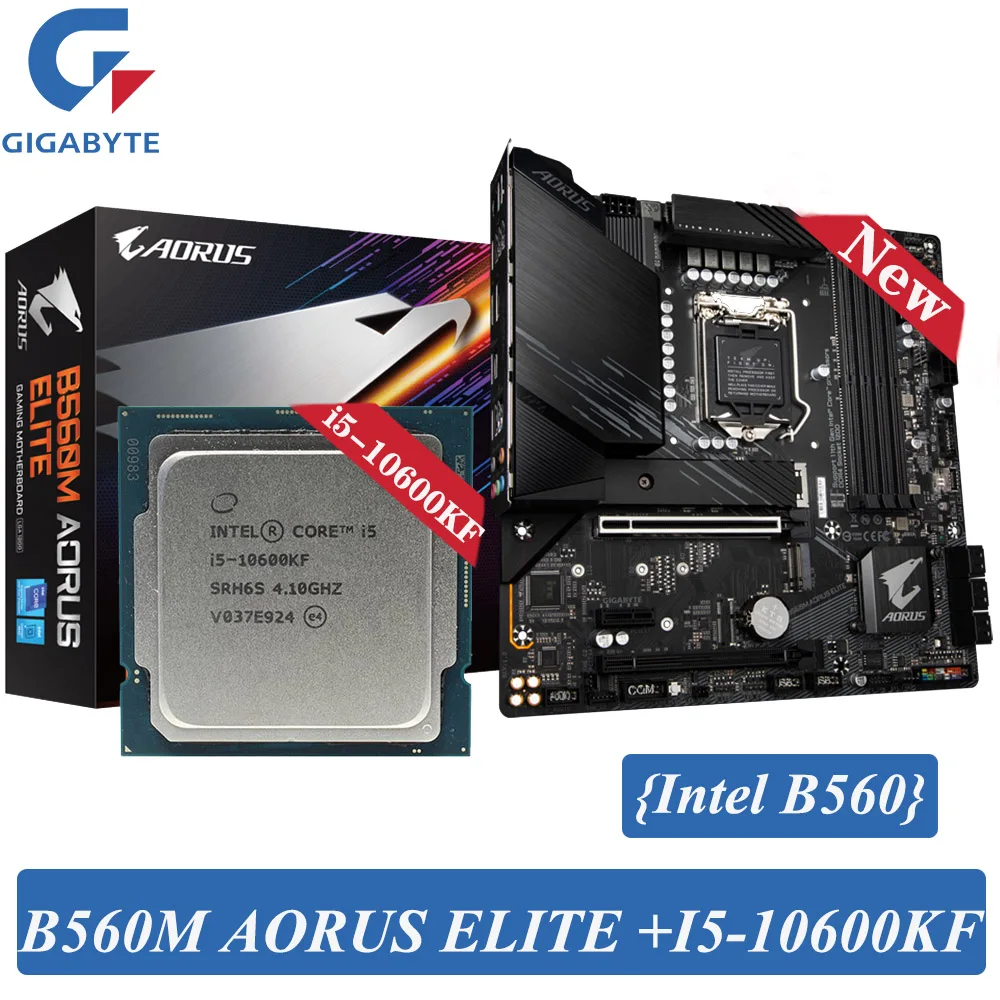 カーキ×インディゴ GIGABYTE Aorus Elite Intel B560 Express LGA 1200