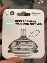 Nipples 0-3months Comotomo Silicone Replacement in for Ages 2-Pack Variable-Flow 