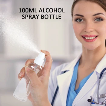 

5PCS/Lot 100ML Travel Portable Spray Bottles Transparent Empty Alcohol Spray Bottle Containers Atomizer Mini Refillable Bottles