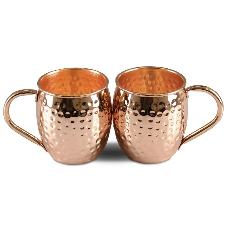 100% Pure Copper Solid Hammered Cups Mug Moscow Mule Cup Beer Mug Free Ship 