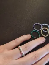 Bohemia Mini cuentas anillos Piedra Natural joyería Multi Color anillos hechos a mano elástico ajustable moda regalos las mujeres las niñas
