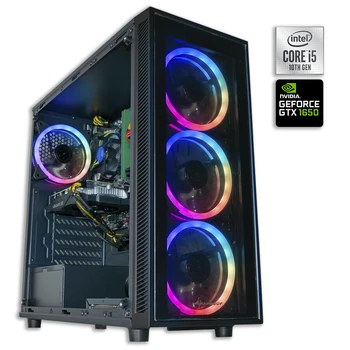 شراءكمبيوتر مكتبي Pc الألعاب إنتل كور I5-10400F 16GB DDR4 قرص صلب 480GB SSD SATA + 4 تيرا بايت GTX1650 OC 4GB USB3.0