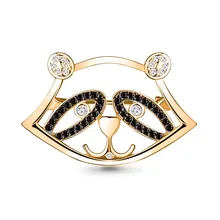 Брошь из серебра с нанокристаллом синт. и фианитом AQUAMARINE 77322АЧ