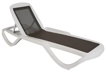 

Lounger CARIHUELA, stackable, polypropylene White, textilene Black
