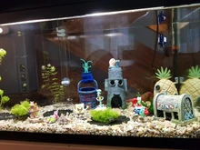 Decoration Ornament Krab-Figure Pineapple-House Aquarium Fish-Tank Krusty Cute Cartoon