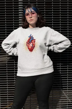 

Angemiel Wear Blue Core Heart White Women Sweatshirts
