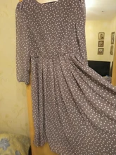 Women Summer Spring-Dress Vestidos A-Line Long-Sleeve Dot Print Midi Chiffon S.FLAVOR