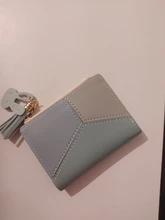 Billetera corta con cremallera para mujer, monedero con paneles a la moda, tarjetero de cuero