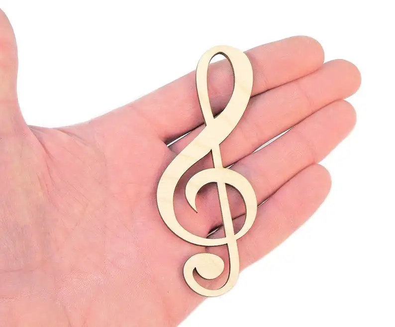 

Wooden Music Note (10x3,9cm) Treble Cleffs Shape Art Projects Craft Ornament Decoration Gift Decoupage Laser Cut 0106