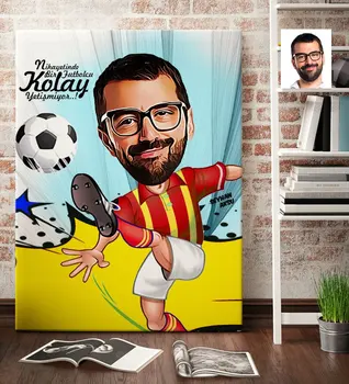 

Personalized Mr Football Player Yellow Red Cartoon Canvas Table (70x100 cm.) 1