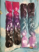 Pelo trenzado sintético 100g 24 pulgadas Single Color degradado verde amarillo Rosa rubia trenza extensión de pelo giro Jumbo MUMUPI