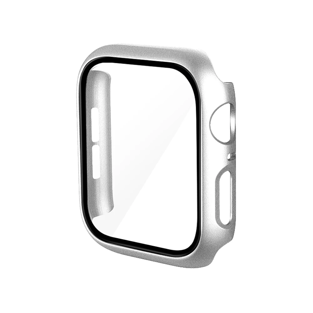 360 Full Bumper Frame Matte Hard Case for Apple Watch 7/6/SE/5/4/3/2/1 Cover Tempered Glass Film for iWatch 41MM 45MM 40MM 44MM