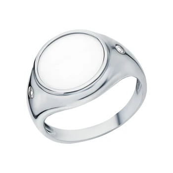 

Silver ring with ceramics and cubic zirconia sunlight sample 925