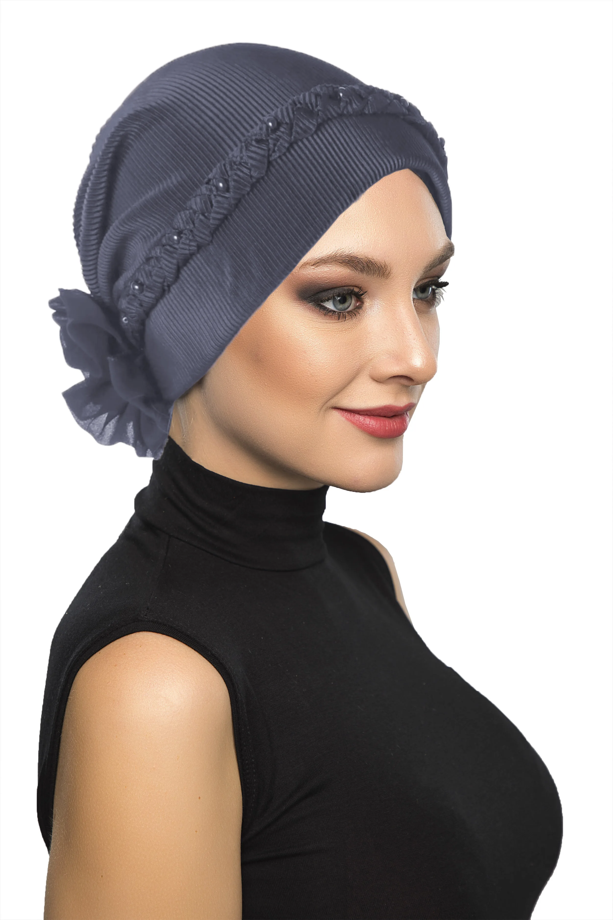 nova moda plissado torcido pronto feito turbante hijab gorro cachecol boné de câncer especial feminino produto boina bandana muçulmano grânulo pérola abaya