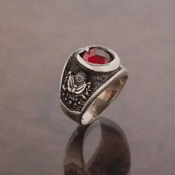 

925 Sterling Ottoman Tugra and State Coat of Arms Patterned Silver Ring Fashion Turkish Premium Quality Handmade Jawelery