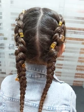 Anillo para el pelo de plata y oro para mujer, accesorio para el pelo con cuentas, amuleto de tubo amuleto, accesorio para extensiones, 80/90/100 Uds.