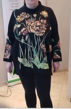 Women Hoodies Clothing Sweatshirts Floral-Print DIMANAF Autumn Winter Pullover Tops Turtleneck