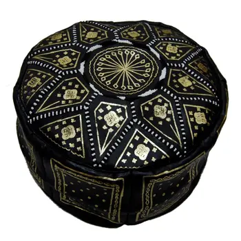 

East Ethnic Footrest Ottoman Moroccan Morocco Genuine Leather 1001201213