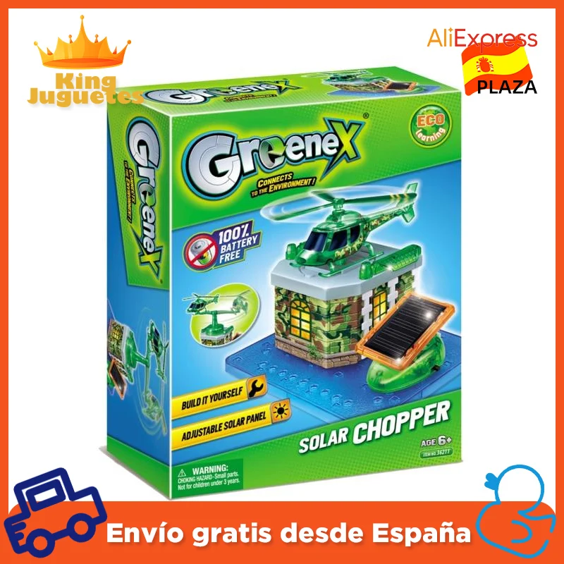 Greenex Diy Solar Energy Helicopter Toy, Solar Powered Helicopter Model