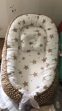 Cama de nido con almohada para bebé, cuna portátil de viaje de 85x50cm, cuna de algodón para bebé recién nacido, parachoques de cuna